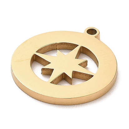 304 Stainless Steel Pendants, Compass Charm