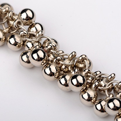 Ccb пластиковый круглый шар шарм цепь ювелирных изделий для изготовления ожерелий браслетов, 39.3 дюйм, бусины : 9x6 мм