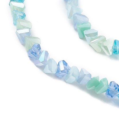 Brins de perles de verre de galvanoplastie de couleur dégradée, de couleur plaquée ab , facette, triangle