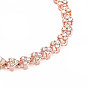 Crystal Rhinestone Tennis Bracelet, Alloy Heart Link Chain Bracelet for Women