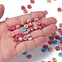 Perles acryliques opaques, plat et circulaire avec coeur
