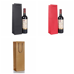 Kraft Paper Bags, Gift Bags, Shopping Bags, Wedding Bags, Red Wine Bags, Rectangle with Handles