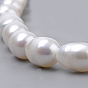 Natural Pearl Beaded Necklaces, with Brass Lobster Claw Clasps and Iron Ring