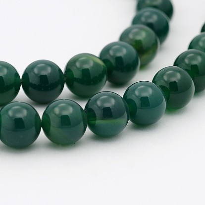 Sarcelle naturelle perles rondes de jade brins, teint