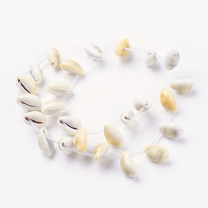 Brins de perles de coquillage cauri naturel