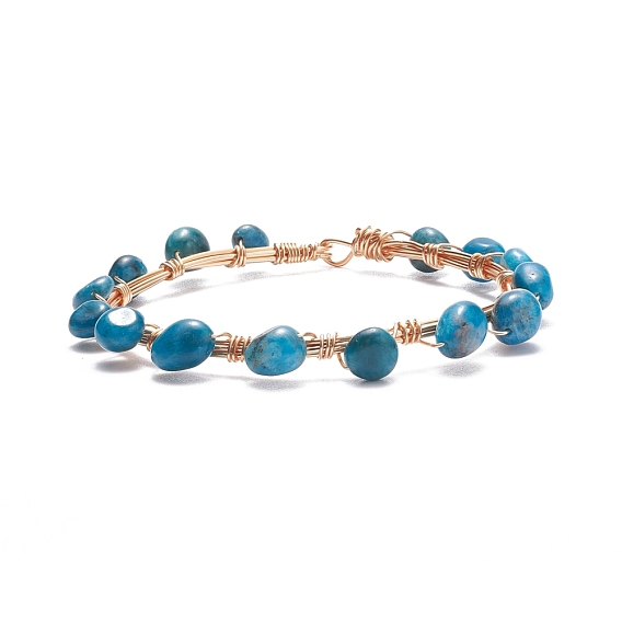 Bracelet tressé en perles de pierres précieuses naturelles, bijoux en fil de cuivre pour femmes, or et de lumière