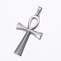 Placage ionique (ip) 304 pendentifs en acier inoxydable, avec 201 mousqueton en acier inoxydable sur les balles, ankh cross