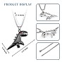 2Pcs 2 Color Couple Necklace, Iron Dinosaur Pendant Necklace with Enamel for Bestfriends Lovers