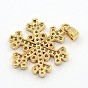 CZ Christmas Jewelry Brass Micro Pave Cubic Zirconia Snowflake Pendants, 22x17x2mm, Hole: 3mm