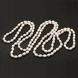 Natural Pearl Beads Necklaces, Rice