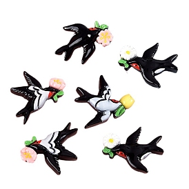 Opaque Resin Cabochons, Swallow