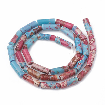 Synthetic Gemstone Beads Strands, Turquoise and Regalite, Column
