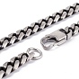 Men's 304 Stainless Steel Curb Chain Necklaces, with Lobster Claw Clasps, Faceted