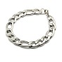 Trendy 304 Stainless Steel Figaro Chain Bracelets, with Lobster Claw Clasps, 8-5/8 inch (220mm), 12mm