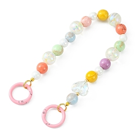 Acrylic & Resin Beaded Bag Straps, with Spray Painted Eco-Friendly Alloy Spring Gate Rings