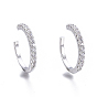 Brass Micro Pave Clear Cubic Zirconia Cuff Earrings, Ring