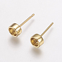 Brass Stud Earring Settings, Flat Round