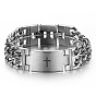 Titanium Steel Rectangle with Holy Writ Link Bracelet for Men Women