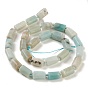 Natural Flower Amazonite Beads Strands, with Seed Beads, Faceted, Column