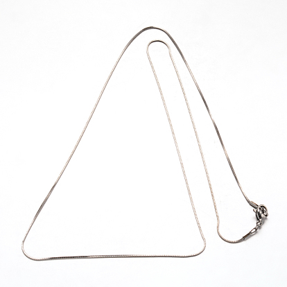304 Stainless Steel Snake Chain Necklaces, with Lobster Claw Clasps, 21.4 inch(54.5cm), 0.8mm