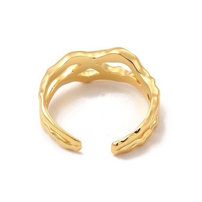 Brass Hollow Open Cuff Ring for Women, Lead Free & Cadmium Free