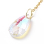Lustre en cristal décorations pendentif en forme de larme en verre, capteurs de soleil suspendus, avec des puces de pierres précieuses perles, lune