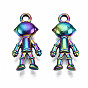 Rainbow Color Alloy Pendants, Cadmium Free & Lead Free, Robot