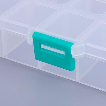 Organizador de almacenamiento de caja de plástico, divisores ajustables, Rectángulo