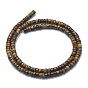 Natural Tiger Eye Beads Strands, Flat Round/Disc