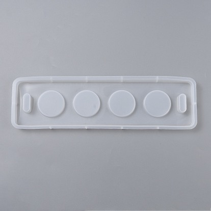 Shot Glass Serving Tray Silicone Molds, Round Coaster Resin Casting Molds, For DIY UV Resin, Epoxy Resin Craft Making