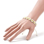 Bracelet en perles de verre tressées fleur, bracelet réglable pour femme