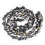 Chapelets de perles en verre électrolytique , de couleur plaquée ab , facette, diamant