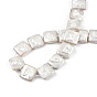Placage de brins de perles de coquille d'eau douce naturelles, imiter les perles de perles de keshi de perles baroques, carrée