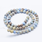 Natural Imperial Jasper Beads Strands, Dyed, Frosted, Round
