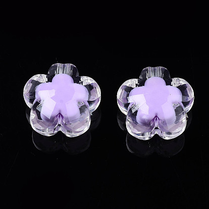 Perles acryliques transparentes, Perle en bourrelet, fleur
