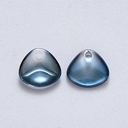 Breloques en verre peint par pulvérisation transparente, perle plaquée lustre, Pétalin