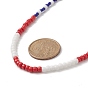 Ожерелье из стеклянных бусин ко Дню независимости с застежкой из нержавеющей стали для женщин