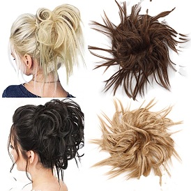 Chaos Chic Hair Bun Extension - Messy Updo Synthetic Curly Ponytail Scrunchie for Women