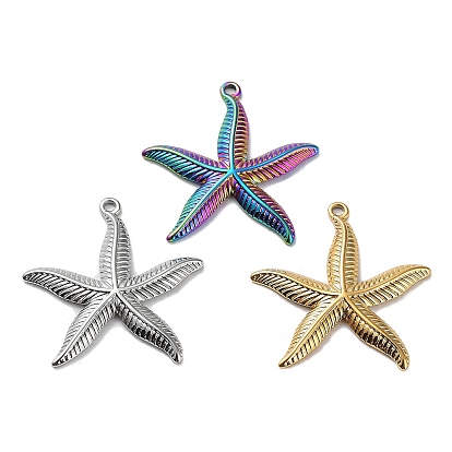 304 Stainless Steel Pendants, Starfish Charm