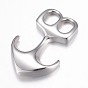 304 Stainless Steel Hook Clasps, For Leather Cord Bracelets Making, Anchor