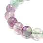 Bracelet extensible de perles rondes en pierres naturelles mélangées, bracelet perles calebasse mala pour femme