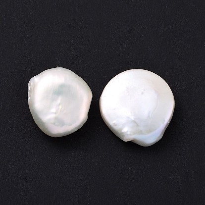 Perlas de perlas naturales keshi, perla cultivada de agua dulce, sin agujero / sin perforar, plano y redondo