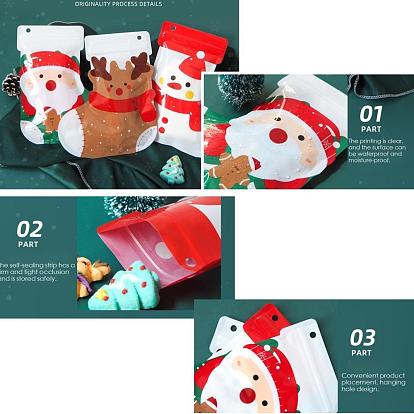 Botas de tema navideño bolsas de regalo de plástico, bolsas zip lock, para el envasado de galletas y dulces