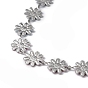 Enamel Daisy Link Chain Necklace, 304 Stainless Steel Jewelry for Women, Stainless Steel Color