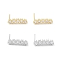 Rectangle Rack Plating Brass Cubic Zirconia Stud Earrings for Women, Long-Lasting Plated, Lead Free & Cadmium Free