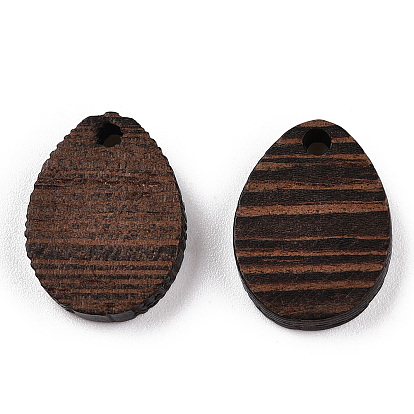Colgantes de madera de wengué natural, sin teñir, coco marrón