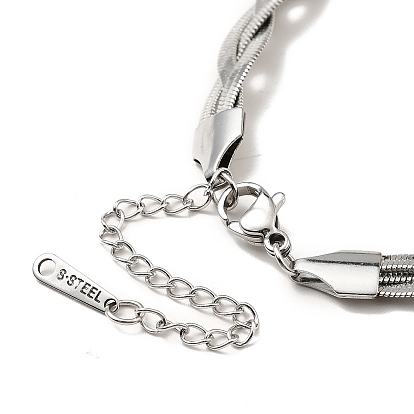 304 bracelet en chaîne à chevrons imbriqués en acier inoxydable pour hommes femmes