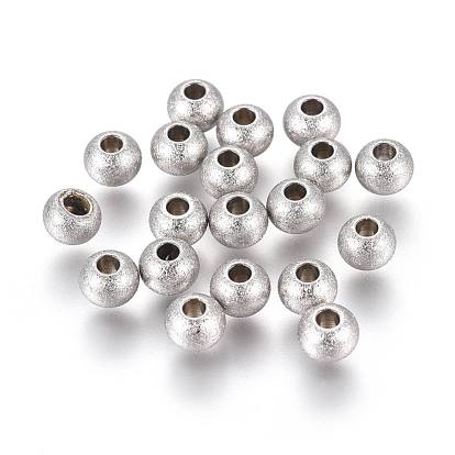 201 Stainless Steel Textured Beads, Rondelle