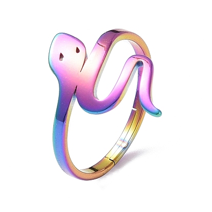 304 регулируемое кольцо в виде змеи из нержавеющей стали для женщин
