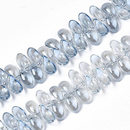 Perlas de vidrio electroplate hebra, lustre de la perla chapado, hoja